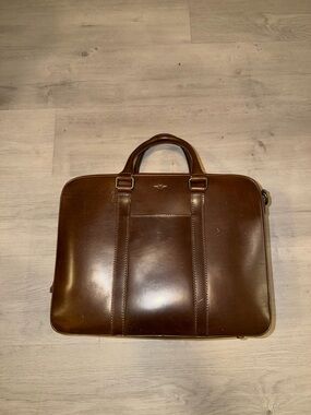 Men’s Leather Briefcase - Brown Executive Carry Case by Satchel & Page